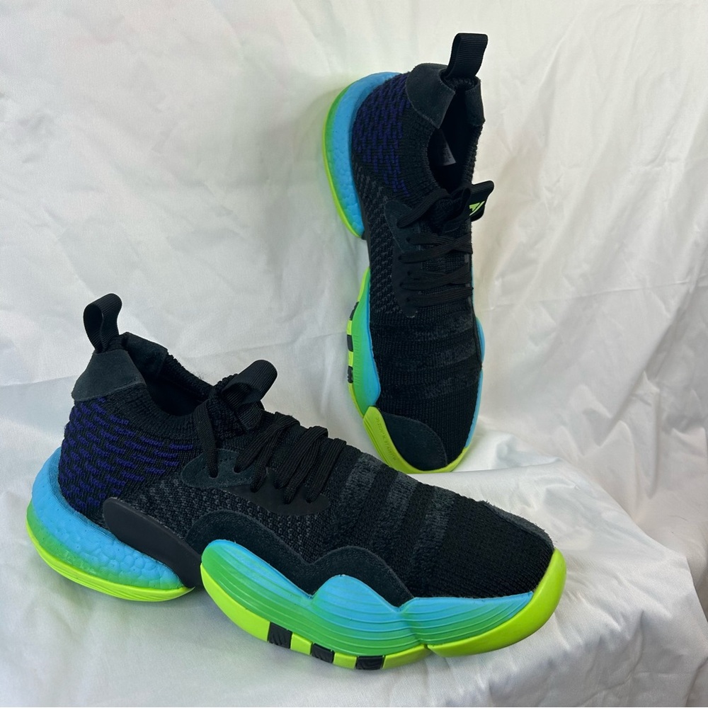 Adidas Trae Young 2 Trae-tlien Men’s Sz 8 Black Solar Green Basketball Sneakers